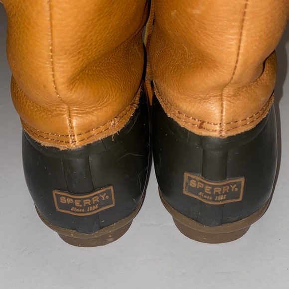 Sperry Tan / brown Leather salt water winter luxe duck Waterproof boot - Picture 6 of 9